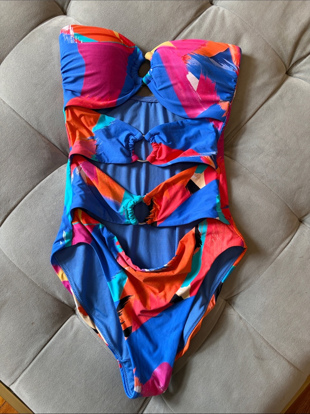 Seafolly Abstract Cut-Out One-Piece Swimsuit - Chili Red